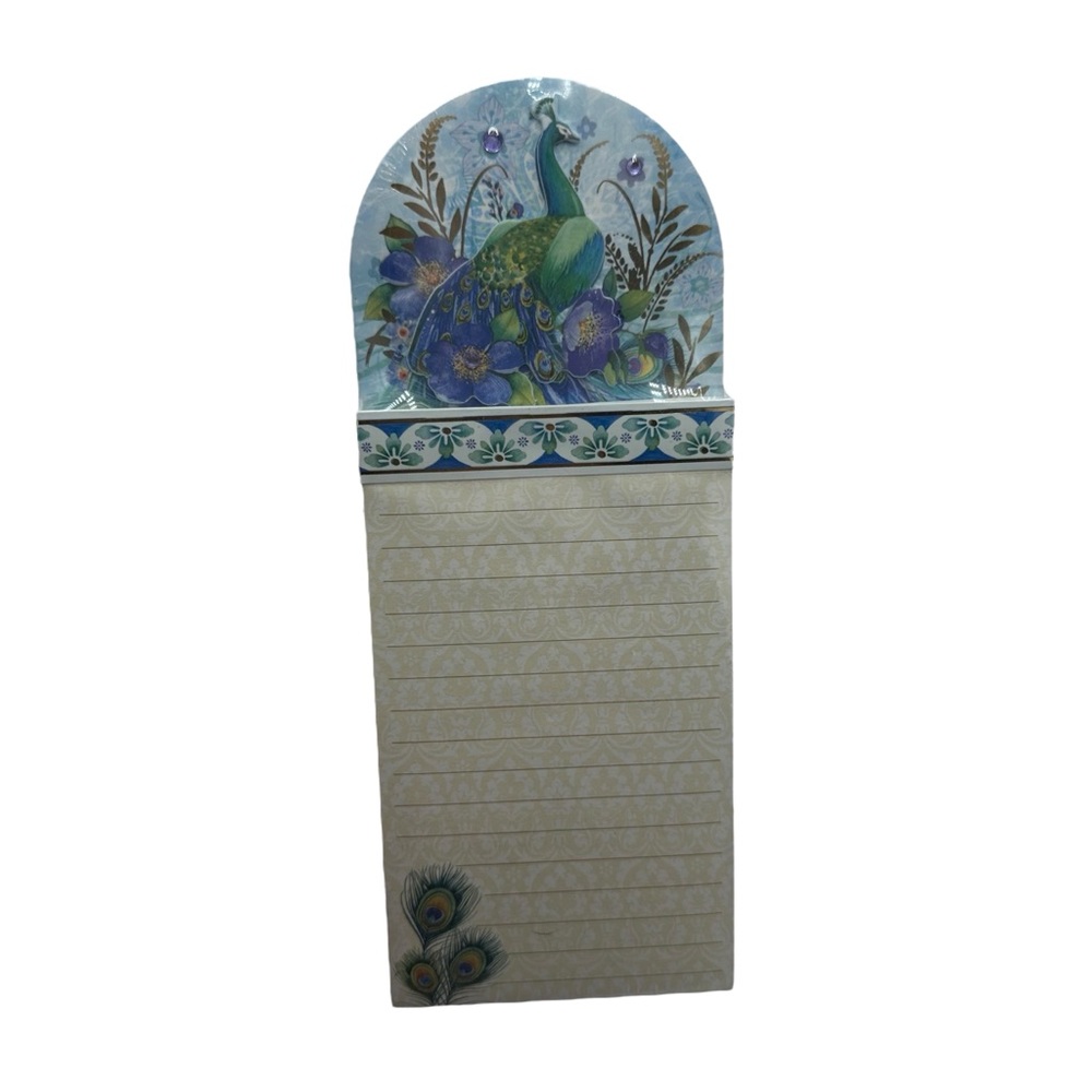 NEW Peacock Magnetic Note Pad For the Fridge - Picture 1 of 3